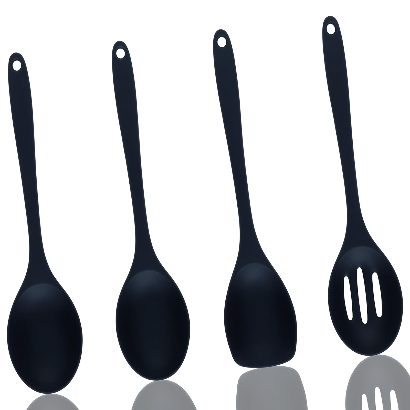 Zwart keukengerei Siliconen kookgerei Set, P&P CHEF 28 stuks bakgerei Spatels met houder, hittebestendig en niet giftig, antiaanbaklaag en vaatwasmachinebestendig
