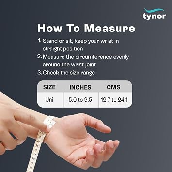 TYNOR Wrist Brace for Carpal Tunnel, Wrist Compression Strap Adjustable Night Wrist Support Brace for Fitness, Weightlifting, Tendonitis, Arthritis, Joint Pain, Wrist Bands for Men & Women (One Size)