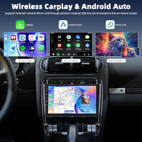 Autoradio Qualcomm Android 15 pour Porsche Cayenne avec processeur 8 Core et DSP 3D