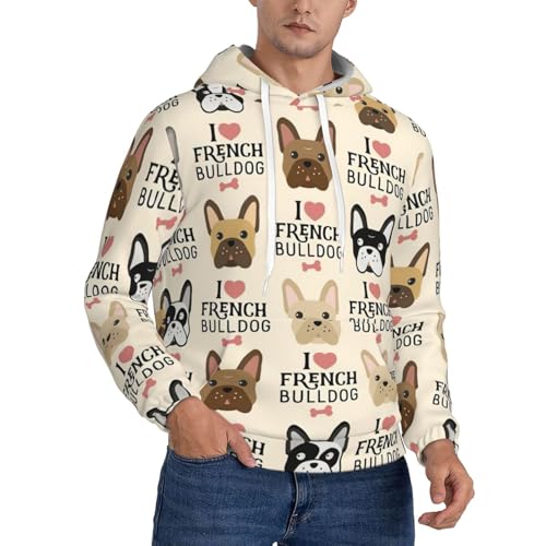 Sweat à capuche bouledogue français pour homme, veste chaude de gym et voyage