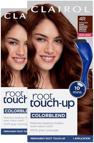 Clairol Root Touch Up Permanent Hair Dye, 4R Dark Auburn/Reddish Brown, 2Pk