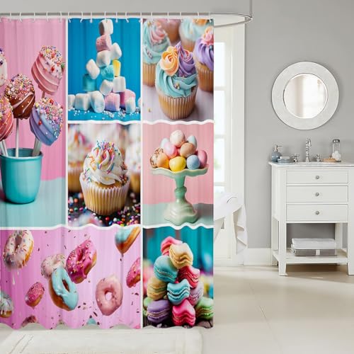 Rideau de douche imperméable beignets coton pour salle de bain