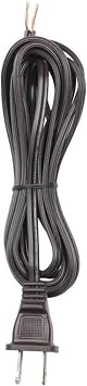 Ciata Lamp Wire, 8ft Lamp Cord with Polarized Molded Two-Prong Plug for Table and Floor Light Fixtures, Stripped Ends, Easy and DIY Installation, UL Listed, 105 heat resistance rating in Brown Finish