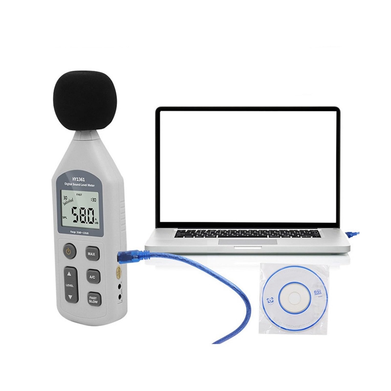 Fonometri, Misuratore di decibel digitale rumore USB ambientale Rilevatore misuratore