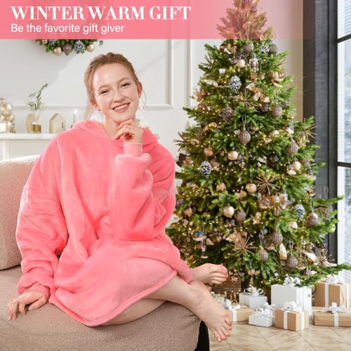 LetsFunny Blanket Hoodie,Oversized Wearable Sherpa Fleece Blanket Sweatshirt,Super Soft Warm Cozy with Giant Pocket,Gifts for Women Men Adults Teenagers Kids, One Size Fits All