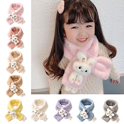 Windproof Toddler Furry Plush Neckerchief Warm Bib Bunny Scarf Plush Scarfs2