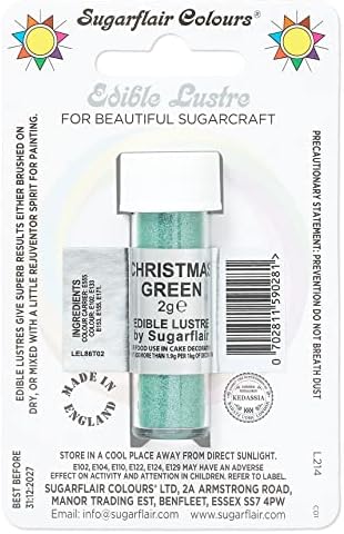 Sugarflair Silver Sparkle Edible Lustre Dust, Add a Lustrous Shine to Cakes or Decorations. Brush On or Add Rejuvenator to Create Eye-Catching Edible Paint, Gives Shine to Your Bakes - 2g