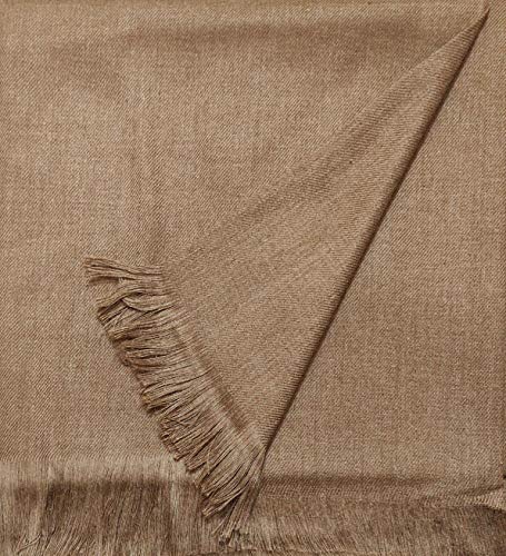 Image of Bunkaar Men's The Handloom Story Plain Woollen Dhariwal Lohi /Shawl (Brown, 48 inch X 102 inch)