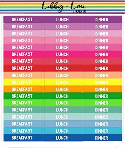 Amazon.com: Rainbow Breakfast Lunch Dinner Meal Labels Planner Sticker ...
