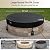 Cupick Outdoor Fire Pit Cover, In Ground Firepit Covers Round with Sandbag, 600D Heavy Duty Waterproof and Tear-Resistant, Windproof, Suitable for 51-56 Inch Round Built in Stone Firepits, Black