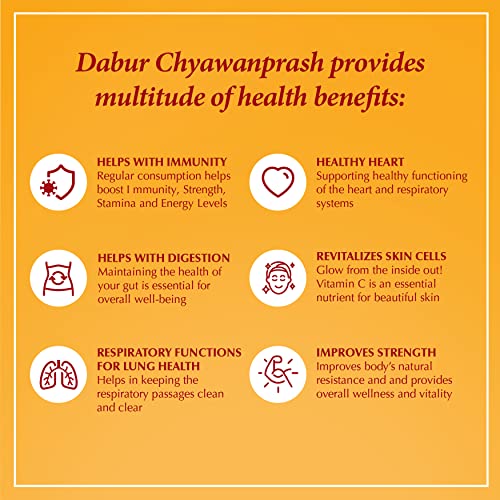 dabur chyawanprash chyavanprash - traditional inspired by ayurveda with natural ayurvedic ingredients - revitalize energize and strengthen your body naturally - not for children under 6 years- 1kg