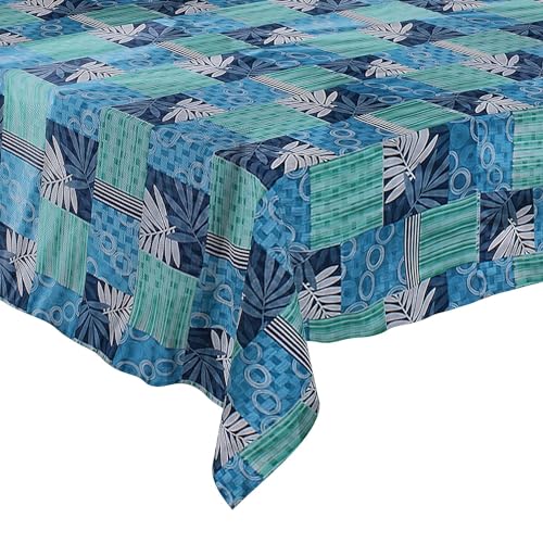 Image of PVC Self Design Waterproof Table Cover for Dining Table (6 Seater (54 inch x 78 inch), Multicolor)