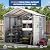 Amopatio 8x6 FT Resin Storage Shed, Grey & White
