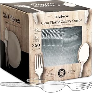 JoyServe 360-teiliges Plastikbesteck Set