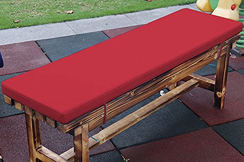 jHuanic Coussin imperméable pour banc de jardin 2/3/4 places - 100/120/150 cm - Tapis rectangulaire pour balancelle de terrasse (50 x 30 x 5 cm, rouge), 1 Unité (Lot de 1)