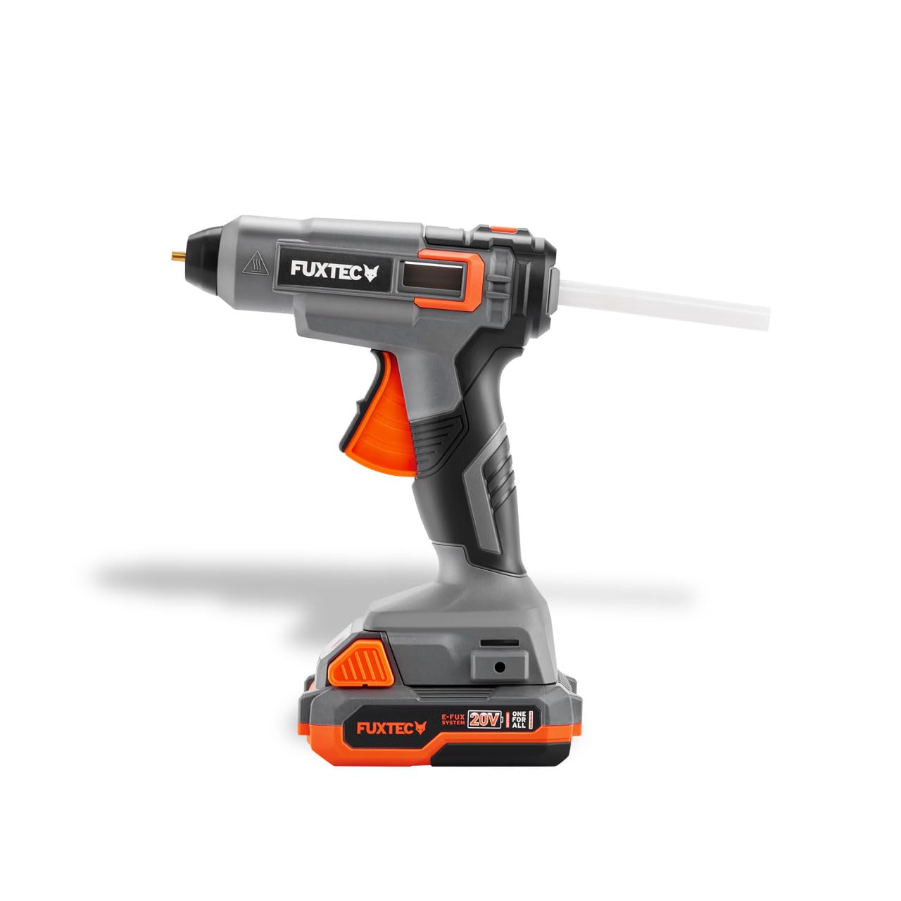 FUXTEC 20V Akku HeißklebepistoleC FX-E1GG20-SET inkl. Akku und Ladegerät, Klebepistole für 11mm Klebesticks, automatische Abschaltung, starke Klebeleistung für Holz/Textilien/Keramik/Leder uvm.