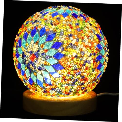 WOONEKY Lámpara de Mesa Estilo Barroco de Decorativa Bohemia para Dormitorio Batería Recargable Diseño Artístico y Resistente para Hogar y Restaurante