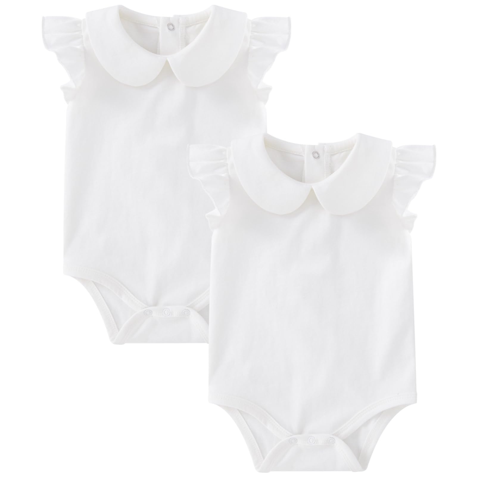 pureborn Baby Girls Boys 2-Pack Bodysuit One-Piece Romper 0-24 Months
