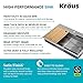 KRAUS Kore Workstation 33-inch Top Mount Drop-In 16 Gauge Black Stainless Steel Single Bowl Kitchen Sink in PVD Gunmetal Finish with Accessories, KWT310-33/PGM