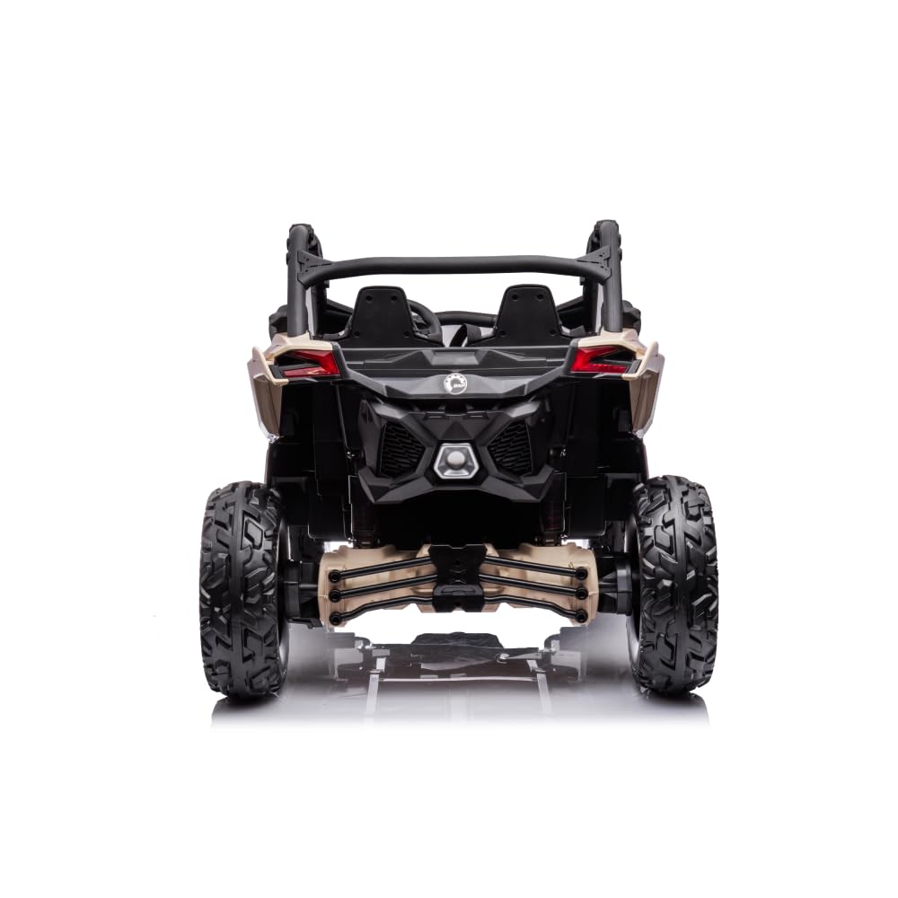 DE VES SPORT Can-Am Maverick Électrique 24 V | Buggy Tout Terrain pour Enfant avec Licence Officielle, 2 Places, Roues en Caoutchouc EVA et Suspension – pour Enfants de 1 à 7 Ans