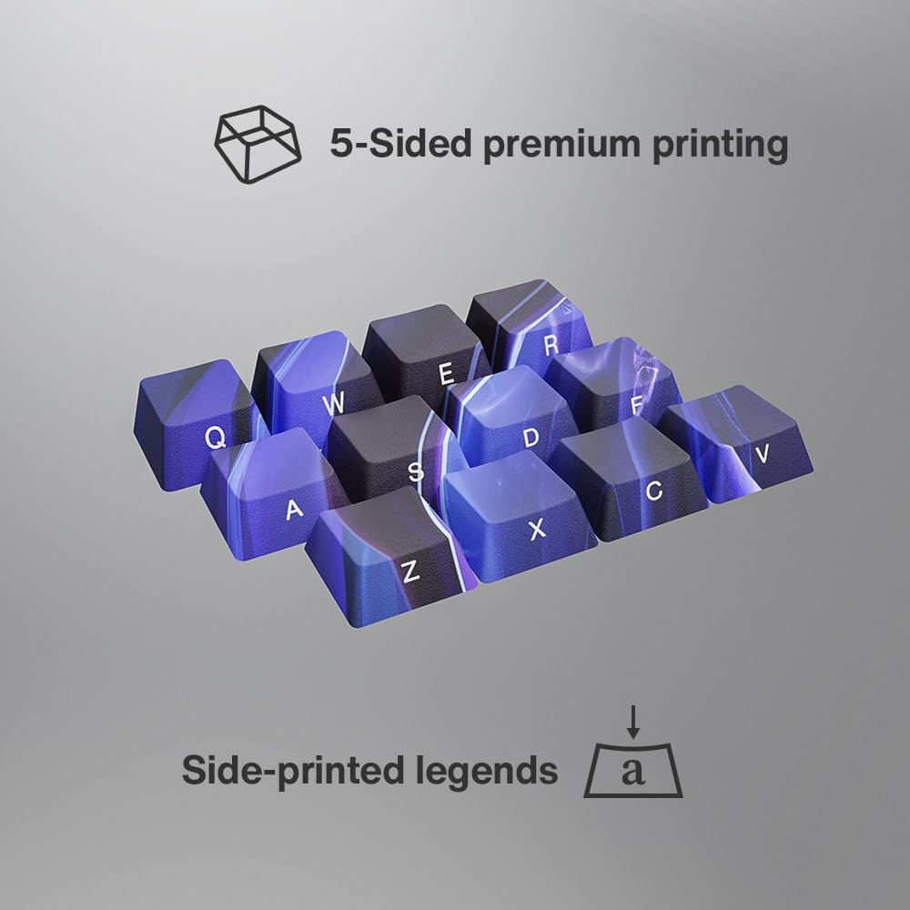 World Of Warcraft Xal'atath Full Art keycap set PBT Dye Sub Keycaps for Mechanical Gaming Keyboards, Cherry MX Switches, Custom Side Print, ANSI ISO Support, US Layout - Officially Licensed