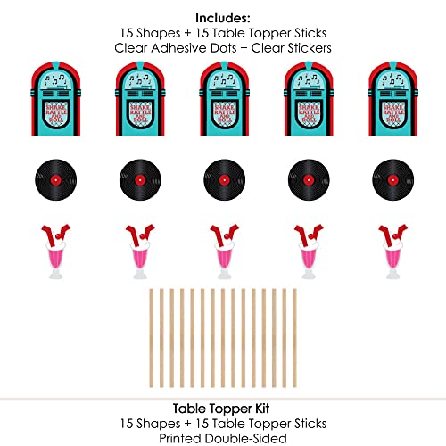50'S Sock Hop - 1950S Rock N Roll Party Centerpiece Sticks - Table Toppers - Set Of 15 #TOP4
