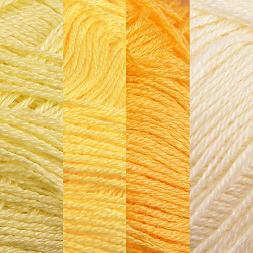 JubileeYarn Baby Soft Bamboo Cotton Yarn - 50g/Skein - Shades of Yellow - 4 Skeins - Image 2
