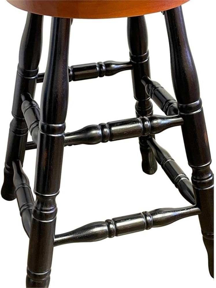 Sunset Trading Keyhole 24" Wood Barstool/Counter Stool in Antique Black/Cherry