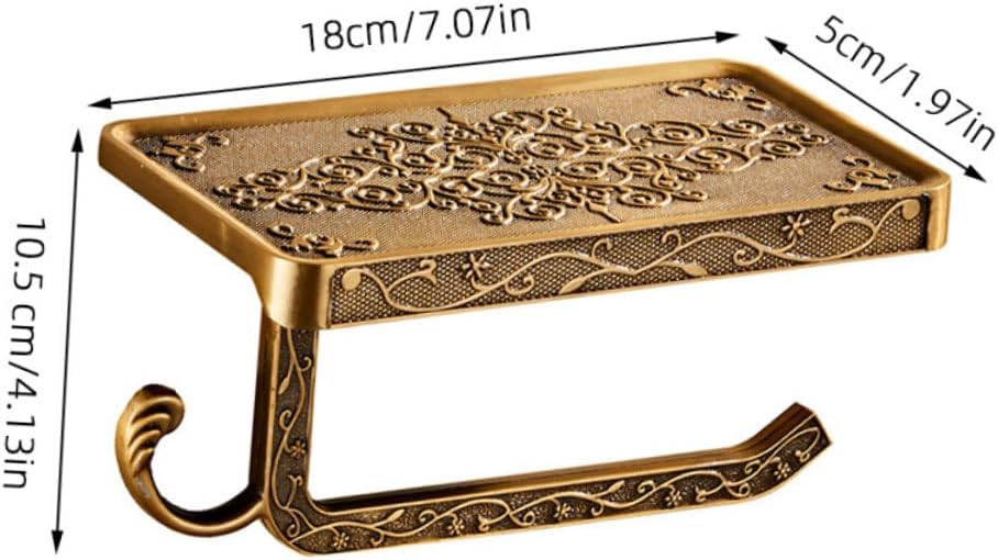 DOITOOL 1Set Wall Mounted Toilet Paper Holder with Shelf Elegant Multi Functional Bathroom Accessory for Storage and Organization Durable Design for Use