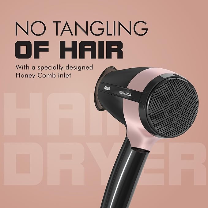 Image of Havells 1200W Foldable Hair Dryer; 3 Heat Settings With Cool Shot (Hot /Cool /Warm),Heat Balance Technology|Cool Black|Your Perfect Blow Dry Companion For Effortless Hair Styling|Hd3161-1200 Watts