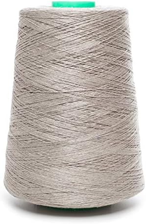Lusie's Linen Yarn - 100% Linen - 1.15 lb (18oz) Cone - Not Dyed Gray Yarn - for Weaving, Crocheting, Knitting, Embroidery (2-PLY)