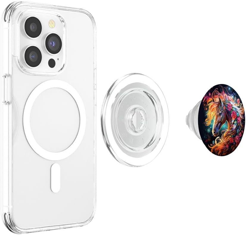 Galaxy Horse Space Ornamental Floral Horse PopSockets PopGrip for MagSafe