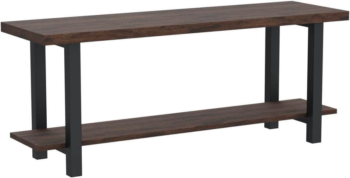 Evajoy Shoe Bench, Modern Industrial Shoe Rack, Sturdy Shoe Organizer with Iron Frame, Shoe Storage Bench for Entryway, Doorway, Hallway, Living Room, Bedroom, Easy Assembly, 47 inches Long