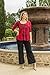 Funfash Plus Size Red Womens Top 3/4 Sleeve Flowy Tunic Dress Rhinestone Top Sweetheart Neckline, Ladies Tops and Blouses