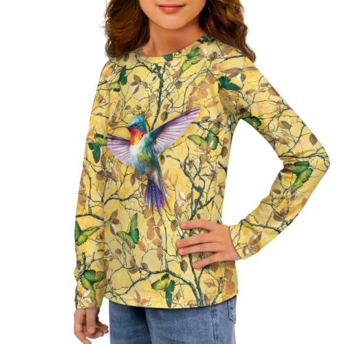 Image of Long Sleeve Shirts for Girls Casual Crewneck Tops Fall Winter Outfits for 3-16 Years Old