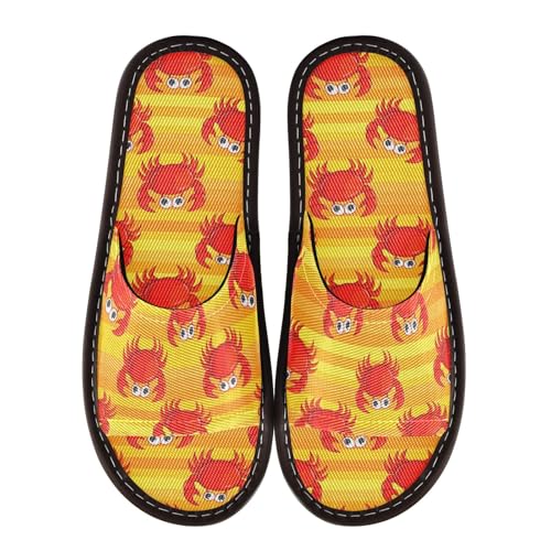 CHIFIGNO Breathable Reusable House Shoes with Non-slip Sole, Home Spa Shoes Size 10