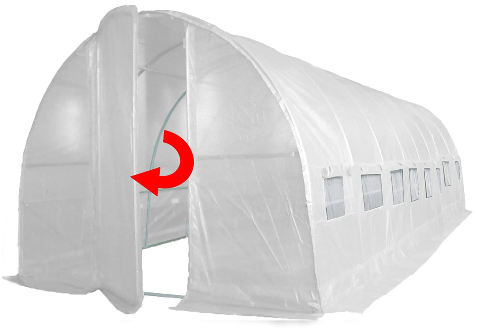 Crocodile Trading Replacement Poly Tunnel Cover for OUR 3m x 2m, 4m x 2m, 4m x 3m, 6m x 3m or 8m x 3m. (8m x 3m), White