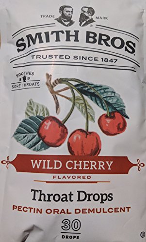 Sore Throat Drops with Pectin by Smith Brothers (Wild Cherry 90 Count): Vintage Candy Throat Lozenges - The Original American Cough Drop