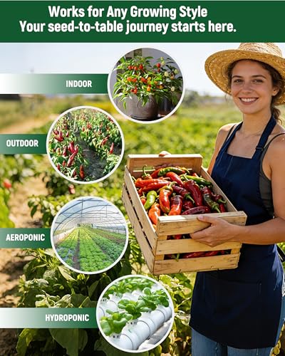 10 Variety Pepper Seeds for Planting - 2000+ USA-Sourced Heirloom Non-GMO Hot & Sweet Mix Includes Jalapeño, Habanero, Serrano, Cayenne, Poblano & Bell Peppers for Indoor Outdoor Garden - Image 5
