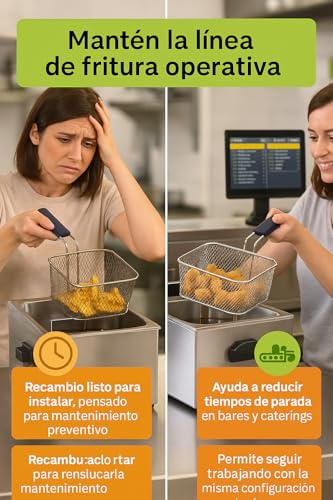 Cesta freidora de 8 litros para cocinas de bar y restaurante plus 7