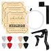 Ukulele Strings, Yoklili 5 Sets of Nylon Ukulele Strings with 10 Felt Picks, String Winder for Soprano (21 Inch) Concert (23 Inch) Tenor (26 Inch) Ukulele, and Bonus Capo included (White)