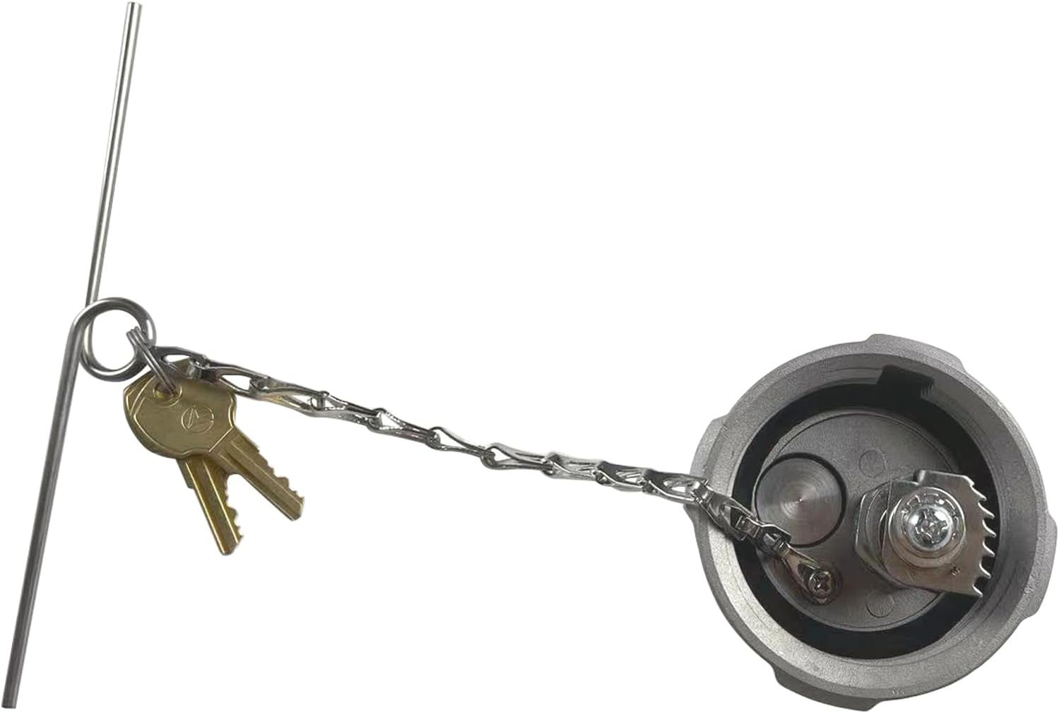 locking diesel 2 1/4" fuel cap Compatible with Reefer Trailer, International MD Semi Trucks, Ford 650/750 Replace FTA-C02 FTA-N-04 FTA-N6-16 FTA-N-73 Equipped with rubber seal ring safety chain (1PCS)