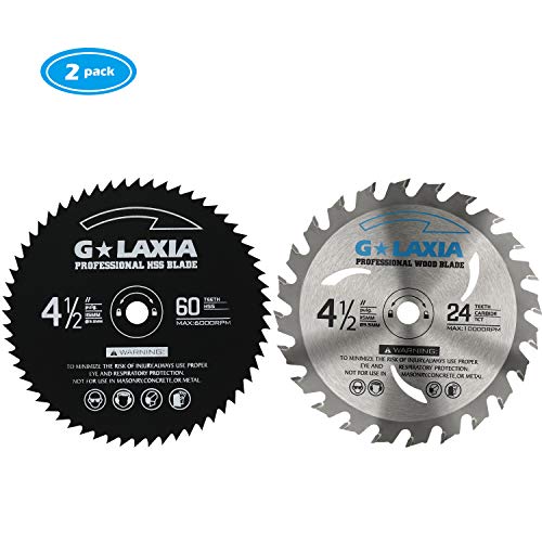 Saw Blade Set, GALAXIA Pack Of 2 Assorted 60T HSS Metal/24T TCT Wood