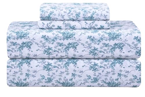 Feather & Stitch 100% Cotton Percale 300 Thread Count Twin 3 Pc Sheet Set