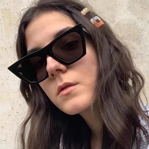 Vintage Square Cat Eye Sunglasses for Women, Trendy Oversized Cateye Big Frame, UV Protection, Fashionable Retro Sunglasses3