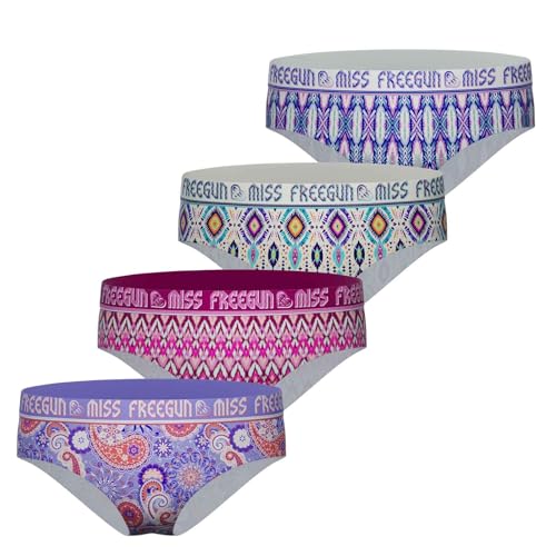FREEGUN Lot de 4 Culottes Boxers Shorties Fille (14-16 Ans, FGM40 Pack 01)