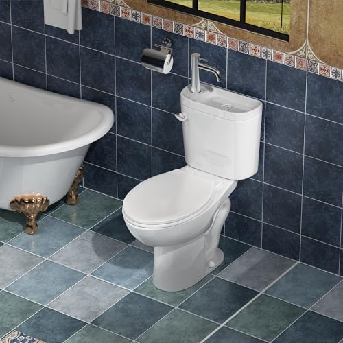 Image of SUPERFLO Elongated Toilet with Sink, Faucet Toilets (Include Faucet)