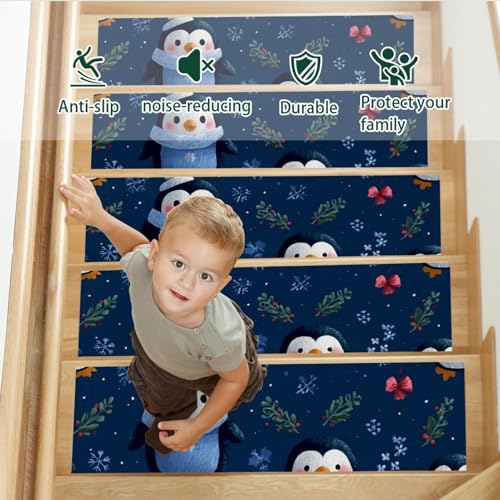 Tapis d'escalier antidérapants réutilisables pour marches d'escalier en bois - 5