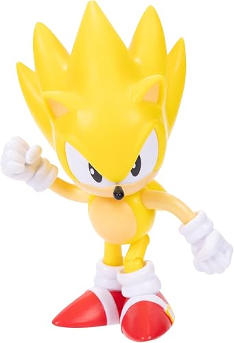 Miniatura 2 de Sonic the Hedgehog Figura de acción Super Sonic de 4 pulgadas con accesorio de resorte rojo. A partir de 3 años (con licencia oficial de Sega)