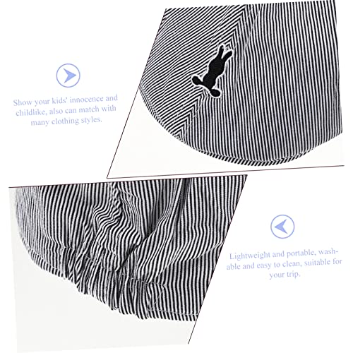 Boy Girl's Beret Hat Bunny Beret Boys and Girls Hat Striped Suitable for Seasons Easy to Clean Grey4